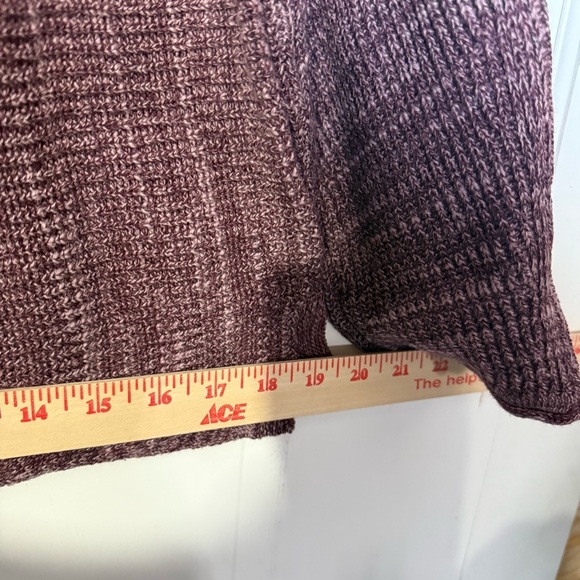J. Jill PureJill Marled Crewneck Sweater Plum Purple Size MP Oversized Cozy - Picture 5 of 9